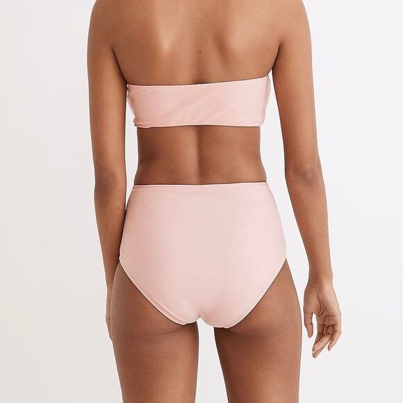 Madewell Second Wave Retro High-Waisted Bikini Bottom Pink Small NWT - Picture 2 of 9